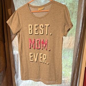 Bobbie Brooks Gray Ladies T-Shirt Best Mom Ever Size L